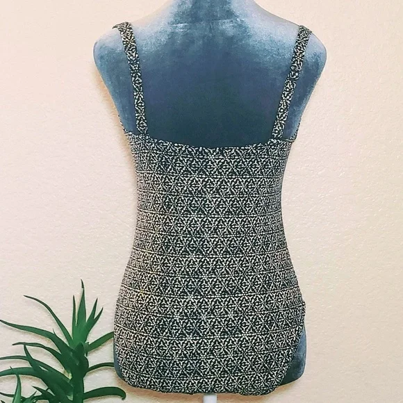 Niptuck Swim 'Joanne' Nautical Foil Print Navy & Gold One-Piece Swimsuit -Size 8 - Picture 8 of 15